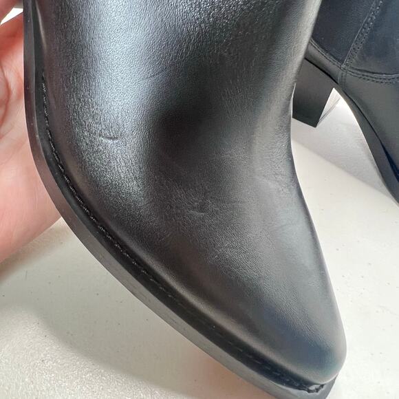 Everlane The Boss Boot Leather Black Chunky Heel Pointed Toe Women 9 - Picture 8 of 11